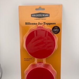 Granite Ware Silicone Canning Jar Toppers Lid Wide Mouth Red 10 Total Lids